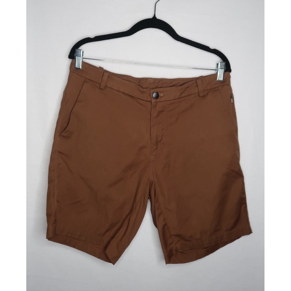 Lululemon Mens Brown Performance Golf Chino Shorts Size 34 Stretch Casual EUC